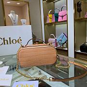 CHLOE C MINI VANITY BAG IN CROCODILE EMBOSSED PEACH S225 SIZE 19 CM - 5