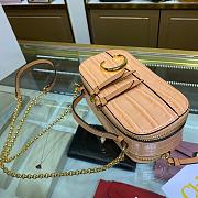 CHLOE C MINI VANITY BAG IN CROCODILE EMBOSSED PEACH S225 SIZE 19 CM - 3
