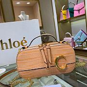 CHLOE C MINI VANITY BAG IN CROCODILE EMBOSSED PEACH S225 SIZE 19 CM - 2