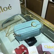 CHLOE C MINI VANITY BAG IN CROCODILE EMBOSSED LIGHT BLUE S225 SIZE 19 CM - 4