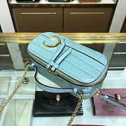 CHLOE C MINI VANITY BAG IN CROCODILE EMBOSSED LIGHT BLUE S225 SIZE 19 CM - 2