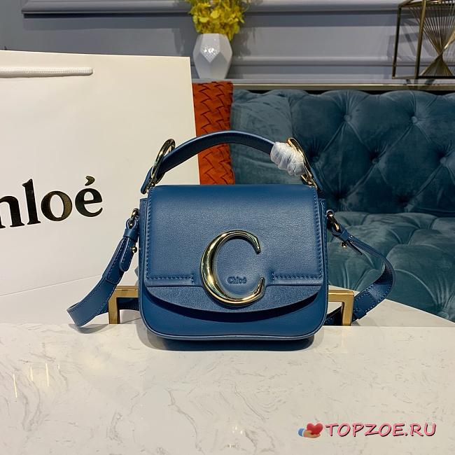 CHLOE MINI C BAG BLUE S193 SIZE 16.5 CM - 1