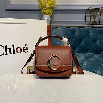 CHLOE MINI C BAG BROWN S193 SIZE 16.5 CM
