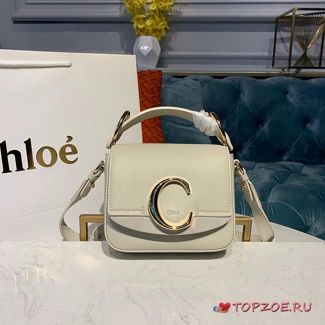 CHLOE MINI C BAG WHITE S193 SIZE 16.5 CM - 1
