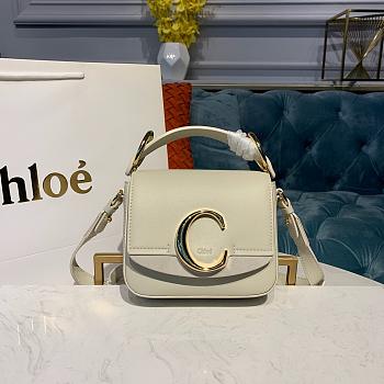 CHLOE MINI C BAG WHITE S193 SIZE 16.5 CM