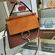 CHLOE FAYE SMALL TOP HANDLE BAG BROWN SIZE 26 CM - 1