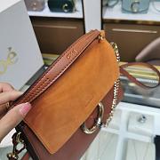 CHLOE FAYE SMALL TOP HANDLE BAG BROWN SIZE 26 CM - 5