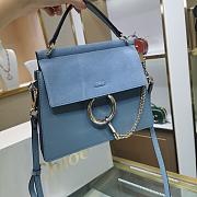 CHLOE FAYE SMALL TOP HANDLE BAG LIGHT BLUE SIZE 26 CM - 1