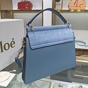 CHLOE FAYE SMALL TOP HANDLE BAG LIGHT BLUE SIZE 26 CM - 5