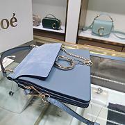 CHLOE FAYE SMALL TOP HANDLE BAG LIGHT BLUE SIZE 26 CM - 4