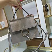 CHLOE FAYE SMALL TOP HANDLE BAG GRAY SIZE 26 CM - 1