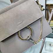 CHLOE FAYE SMALL TOP HANDLE BAG GRAY SIZE 26 CM - 6
