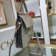 CHLOE FAYE SMALL TOP HANDLE BAG GRAY SIZE 26 CM - 2