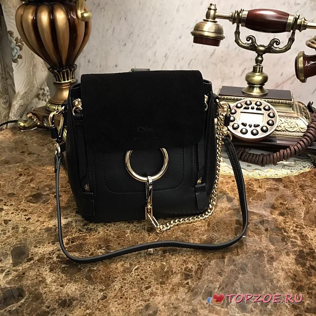 CHLOE MINI FAYE BACKPACK BLACK S232 SIZE 16.5 CM - 1