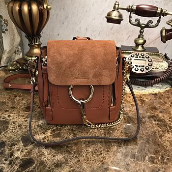 CHLOE MINI FAYE BACKPACK BROWN S232 SIZE 16.5 CM