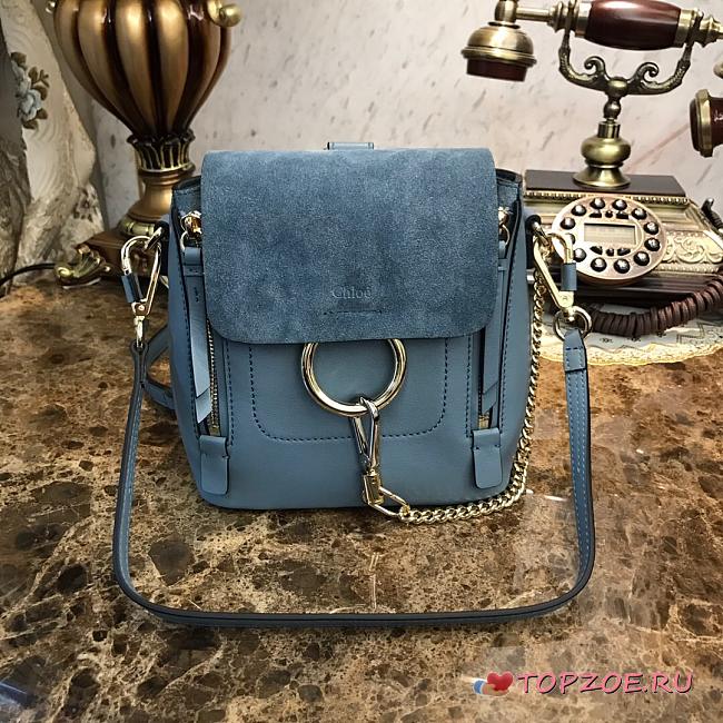 CHLOE MINI FAYE BACKPACK LIGHT BLUE S232 SIZE 16.5 CM - 1