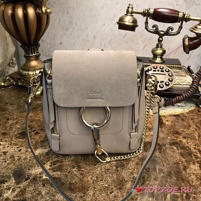  CHLOE MINI FAYE BACKPACK GRAY S232 SIZE 16.5 CM - 1