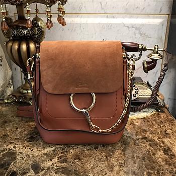 CHLOE FAYE BACKPACK BROWN S1192 SIZE 21.5 CM