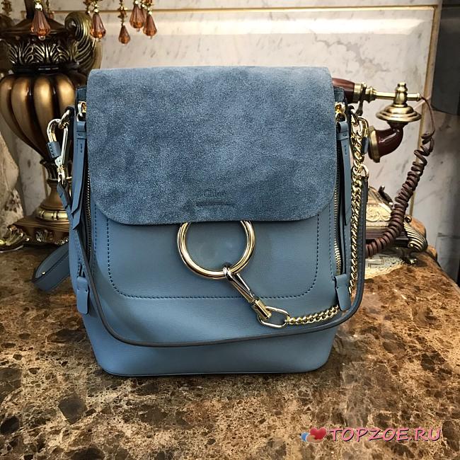 CHLOE FAYE BACKPACK LIGHT BLUE S1192 SIZE 21.5 CM - 1