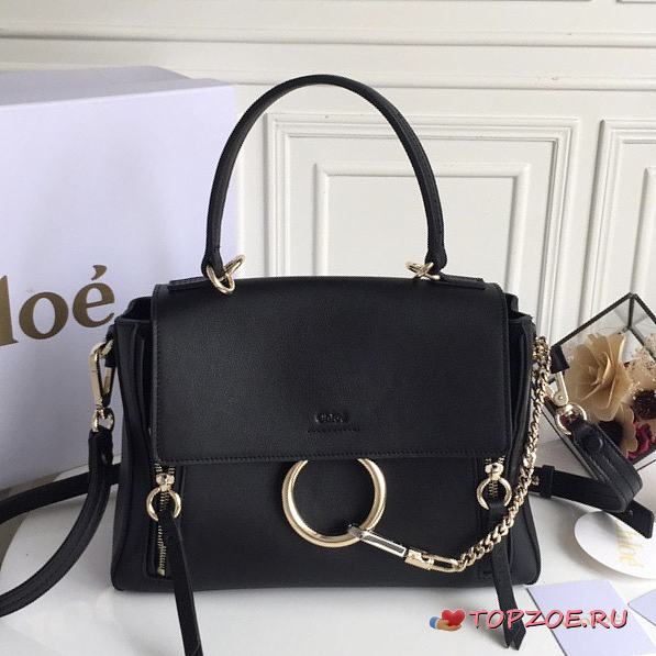 CHLOE FAYE DAY BAG BLACK S322 SIZE 28 CM - 1