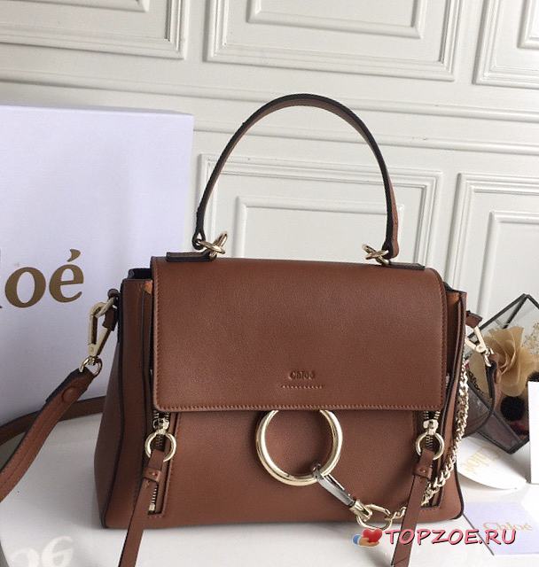 CHLOE FAYE DAY BAG BROWN S322 SIZE 28 CM - 1