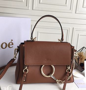 CHLOE FAYE DAY BAG BROWN S322 SIZE 28 CM