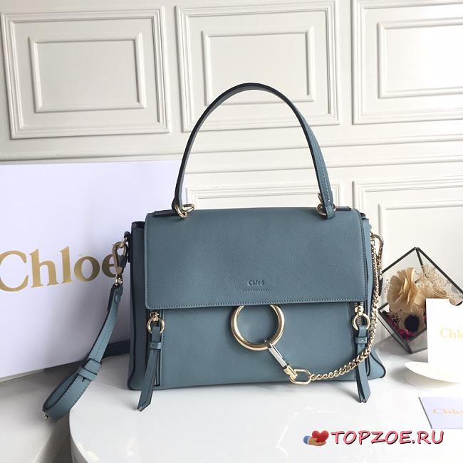 CHLOE FAYE DAY BAG LIGHT BLUE S322 SIZE 28 CM - 1