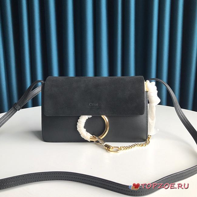 CHLOE FAYE SMALL SHOULDER BAG BLACK S127 SIZE 24 CM - 1