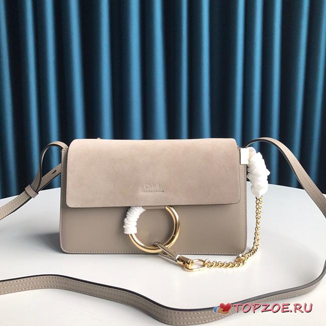 CHLOE FAYE SMALL SHOULDER BAG GRAY S127 SIZE 24 CM - 1