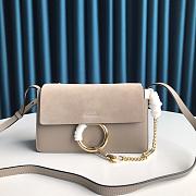 CHLOE FAYE SMALL SHOULDER BAG GRAY S127 SIZE 24 CM - 1