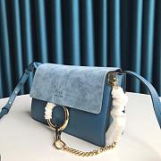 CHLOE FAYE SMALL SHOULDER BAG LIGHT BLUE S127 SIZE 24 CM - 2