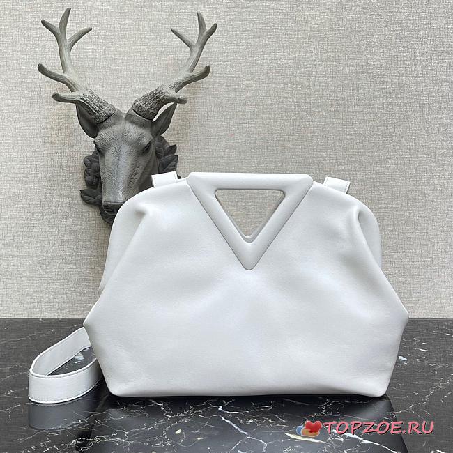 BOTTEGA VENETA POINT BAG WHITE 652446 SIZE 35 CM - 1