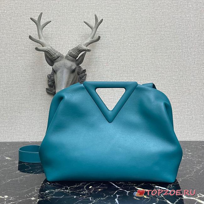 BOTTEGA VENETA POINT BAG PRUSSIAN BLUE 652446 SIZE 35 CM - 1