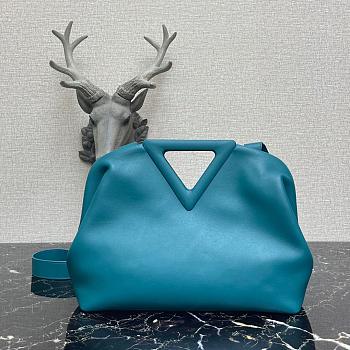 BOTTEGA VENETA POINT BAG PRUSSIAN BLUE 652446 SIZE 35 CM
