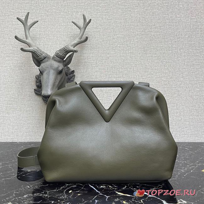 BOTTEGA VENETA POINT BAG ARMY GREEN 652446 SIZE 35 CM - 1