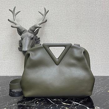 BOTTEGA VENETA POINT BAG ARMY GREEN 652446 SIZE 35 CM