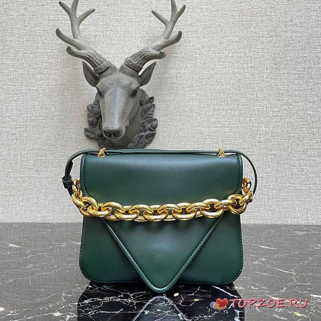BOTTEGA VENETA MOUNT EMERALD GREEN 667399 SIZE 21 CM - 1