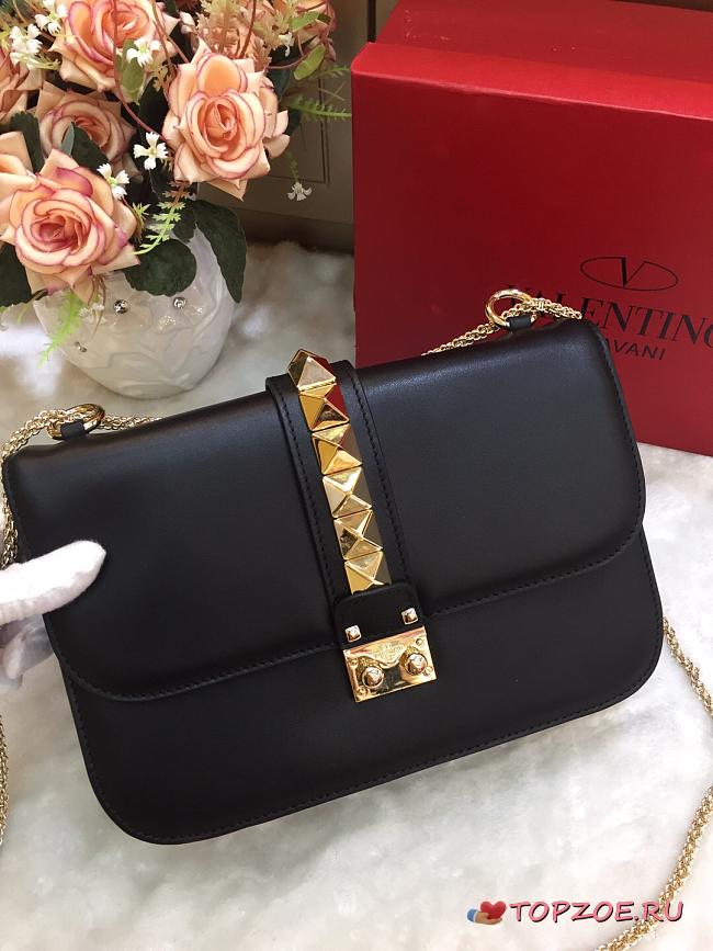 VALENTINO GLAM ROCK CROSSBODY BAG BLACK SIZE 26 CM - 1
