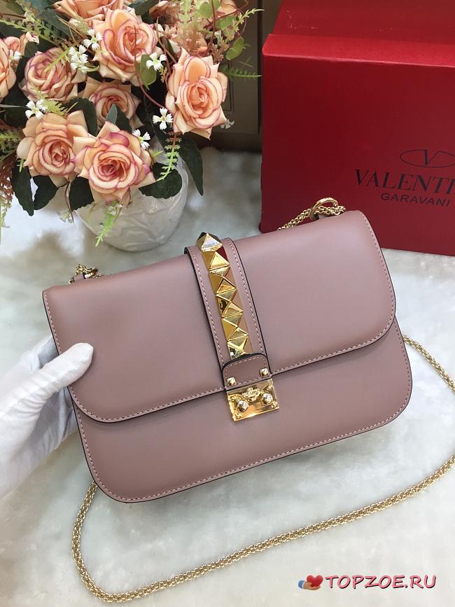 VALENTINO GLAM ROCK CROSSBODY BAG MAUVE SIZE 26 CM - 1