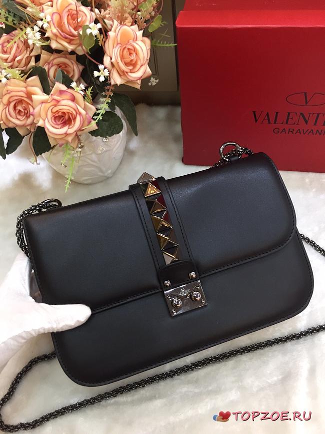 VALENTINO GLAM ROCK CROSSBODY BAG FULL BLACK SIZE 26 CM - 1