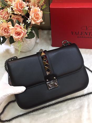 VALENTINO GLAM ROCK CROSSBODY BAG FULL BLACK SIZE 26 CM