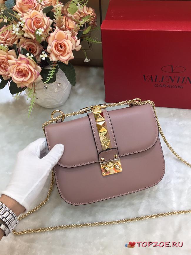 VALENTINO SMALL GLAM ROCK BAG MAUVE SIZE 21 CM - 1