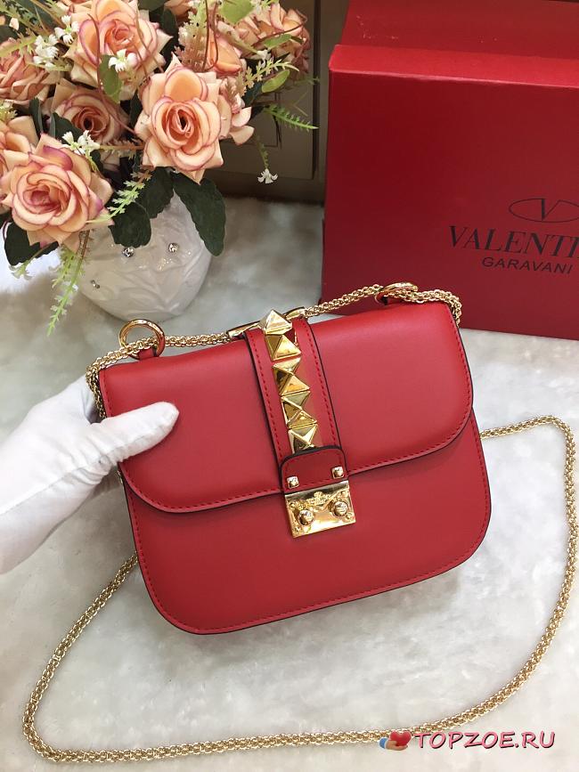 VALENTINO SMALL GLAM ROCK BAG RED SIZE 21 CM - 1
