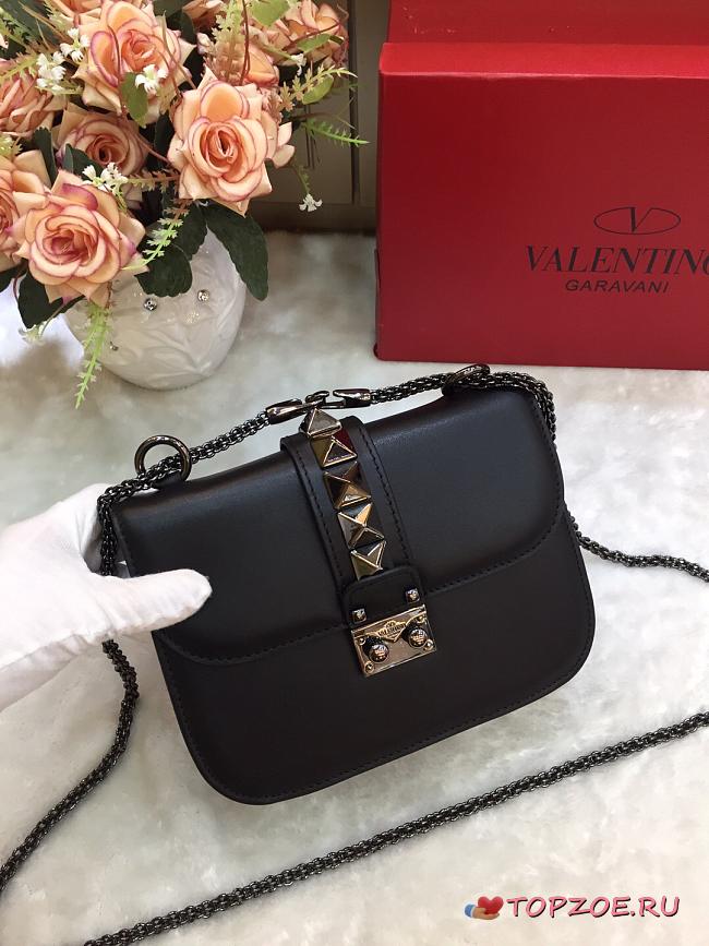VALENTINO SMALL GLAM ROCK BAG FULL BLACK SIZE 21 CM - 1