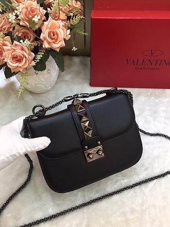 VALENTINO SMALL GLAM ROCK BAG FULL BLACK SIZE 21 CM