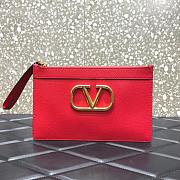  VALENTINO V LOGO POUCH RED SIZE 25 CM - 1
