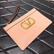 VALENTINO V LOGO POUCH POWDER PINK SIZE 25 CM - 3