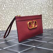 VALENTINO V LOGO POUCH BORDEAUX SIZE 25 CM - 3