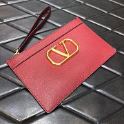 VALENTINO V LOGO POUCH BORDEAUX SIZE 25 CM - 4