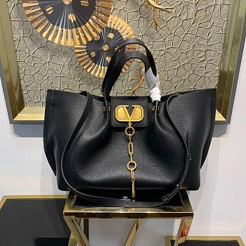 VALENTINO GARAVANI ESCAPE LARGE TOTE BAG BLACK SIZE 31 CM
